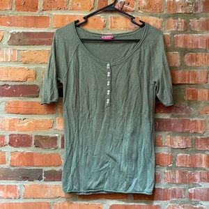 BCBG GIRLS Olive green knit top